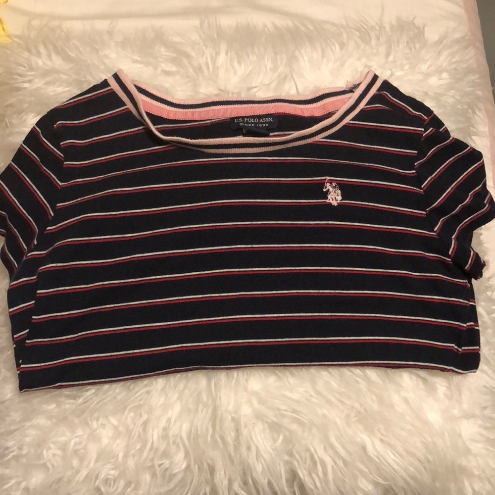 A striped U.S Polo crop top